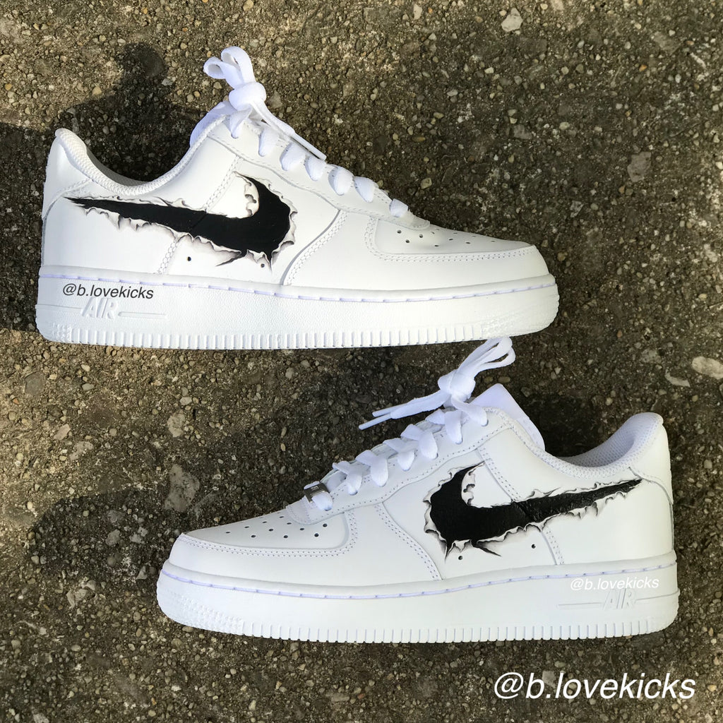 Custom AF1 Ripped Swoosh