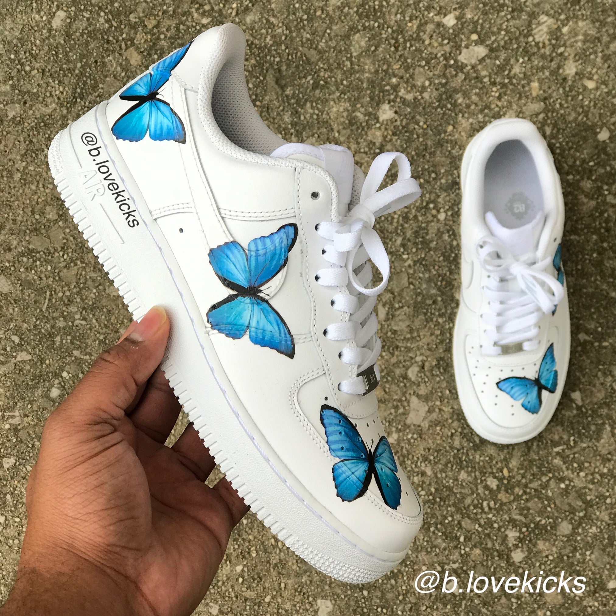 Custom Nike Air Force 1 Low AF1 blue Butterflies 