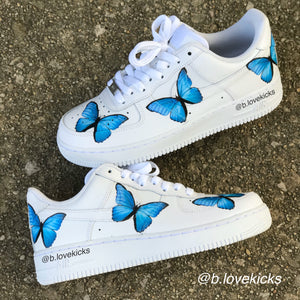 Blue Custom AF1 Butterfly  Cute nike shoes, Nike air shoes, Butterfly shoes